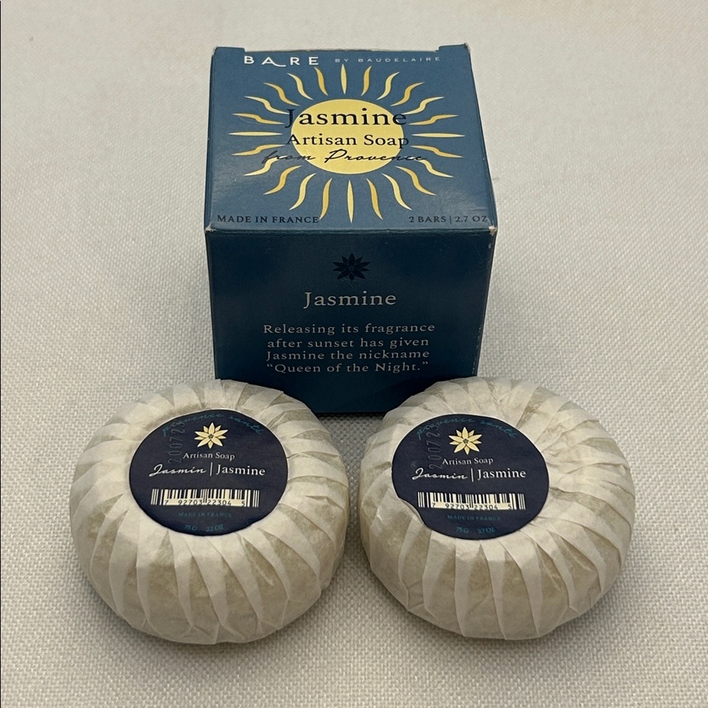 BARE Baudelaire Jasmine Artisan Soap 4 Bars 2 - 7oz & 2 - 2.7oz Made in France - Picture 6 of 16